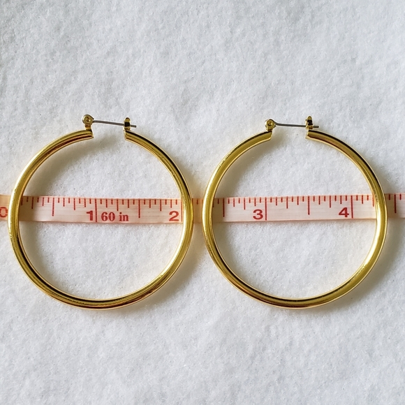 2" Yellow Gold Hoops - Picture 5 of 6